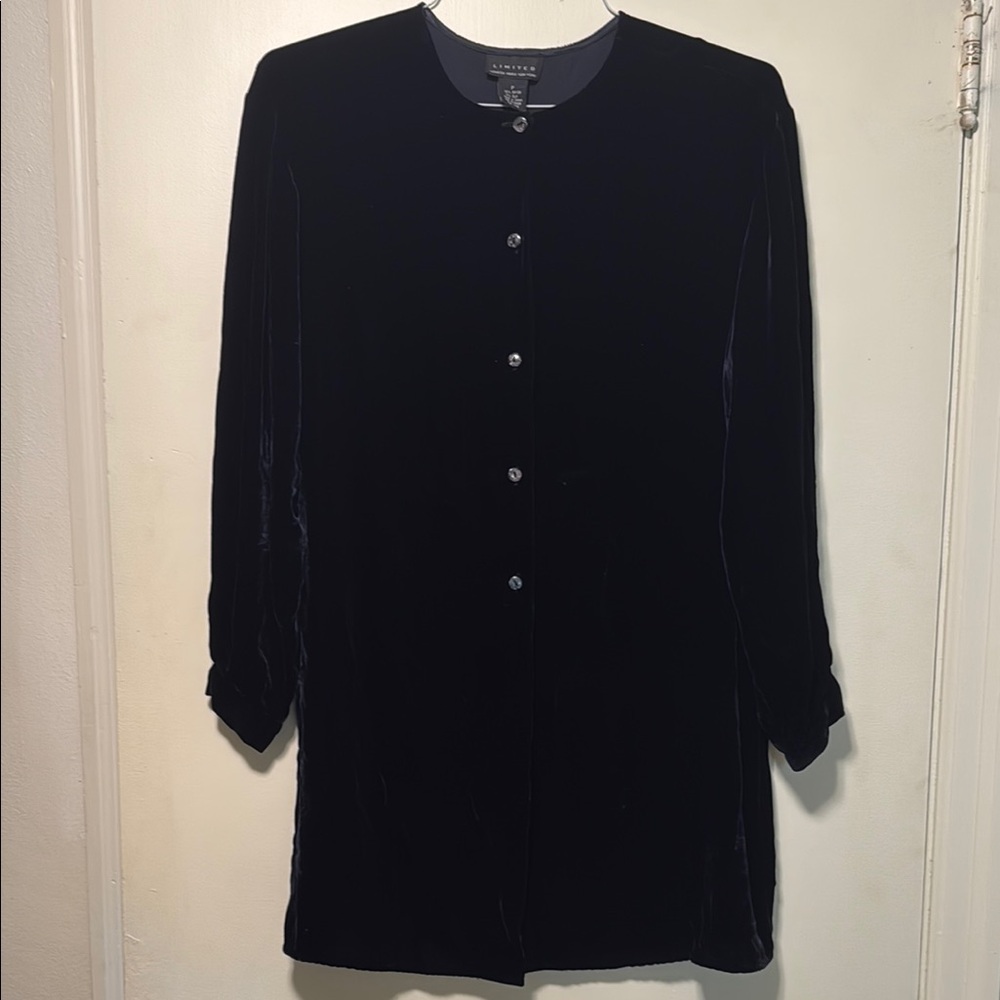 The Limited Black Velvet Long Sleeve Dress/Cardigain